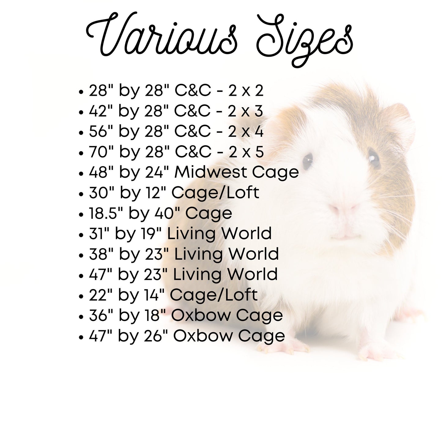 Guinea Pig Fleece Cage Liners for small pets, Oxbow Cage 18" by 36", Hedgehog Bedding, Chinchilla Fleece, Skinny Pigs,Guinea Pig Accessories